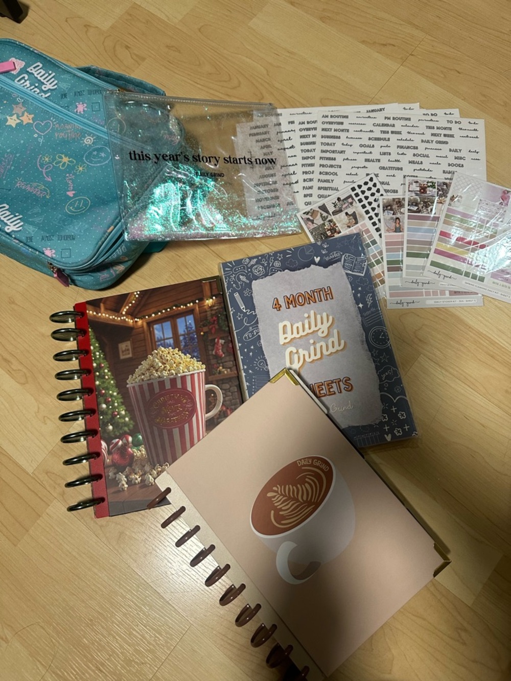 Daily Grind Planner & Sticker Kit - Blue/Cream